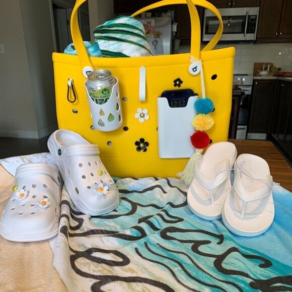 New, EVA flip flop, sz 7.5, summer casual, comfy, waterproof, white, like Crocs - Picture 8 of 14